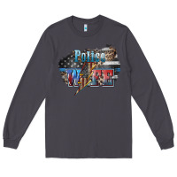 Smoke Police wife lightning bolt 4th of july Long Sleeve Tee - HowdyJamesFarm