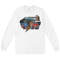 White Police wife lightning bolt 4th of july Long Sleeve Tee - HowdyJamesFarm