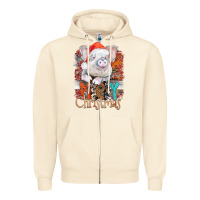 Sandshell merry Christmas pig Zipper Hoodie - CowhideDigitalArt