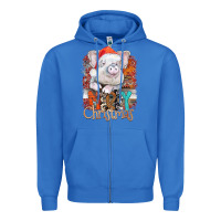 True Royal merry Christmas pig Zipper Hoodie - CowhideDigitalArt