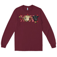Burgundy xoxo charolais and black angus Long Sleeve Tee - RanaPortraitStore