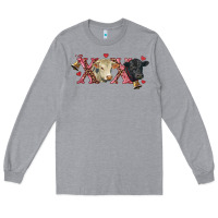Heather Grey xoxo charolais and black angus Long Sleeve Tee - RanaPortraitStore