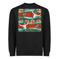Black western aztec bull skull stars seamless pattern Heavyweight Sweatshirt - BundleAndBundleShop