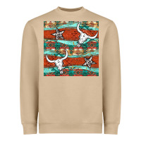 Mushroom western aztec bull skull stars seamless pattern Heavyweight Sweatshirt - BundleAndBundleShop