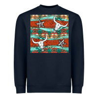 Navy western aztec bull skull stars seamless pattern Heavyweight Sweatshirt - BundleAndBundleShop