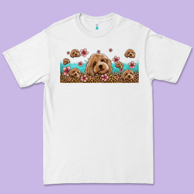 Floral Cockapoo Premium Tee Designed By Jasminsmagicworld
