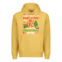 Antique Gold I Just Want To Bake Stuff And Watch Christmas Movies Premium Hoodie - minhPixels