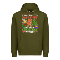 Army Green I Just Want To Bake Stuff And Watch Christmas Movies Premium Hoodie - minhPixels