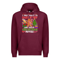 Burgundy I Just Want To Bake Stuff And Watch Christmas Movies Premium Hoodie - minhPixels
