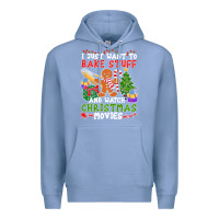 Colony Blue I Just Want To Bake Stuff And Watch Christmas Movies Premium Hoodie - minhPixels