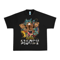 Black Just a little moody baby cow Urban Heavy Tee - HowdyJamesFarm