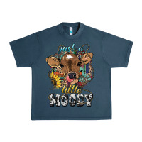 Midnight Navy Just a little moody baby cow Urban Heavy Tee - HowdyJamesFarm
