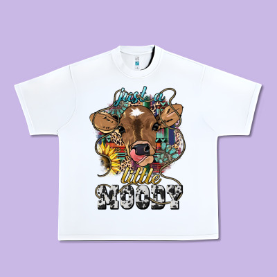 Just A Little Moody Baby Cow Urban Heavy Tee Designed By Howdyjamesfarm