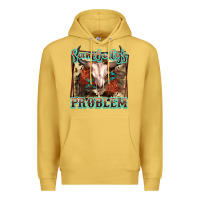 Antique Gold Somebody's Problem Bull Skull Premium Hoodie - FaDigitalArtStudio