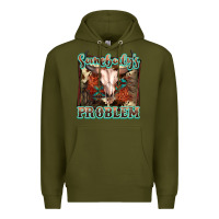 Army Green Somebody's Problem Bull Skull Premium Hoodie - FaDigitalArtStudio
