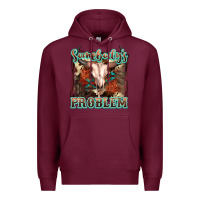 Burgundy Somebody's Problem Bull Skull Premium Hoodie - FaDigitalArtStudio