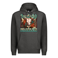 Charcoal Heather Somebody's Problem Bull Skull Premium Hoodie - FaDigitalArtStudio