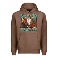 Chestnut Somebody's Problem Bull Skull Premium Hoodie - FaDigitalArtStudio