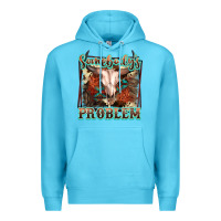 Ocean Blue Somebody's Problem Bull Skull Premium Hoodie - FaDigitalArtStudio