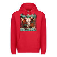 Red Somebody's Problem Bull Skull Premium Hoodie - FaDigitalArtStudio