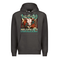 Smoke Somebody's Problem Bull Skull Premium Hoodie - FaDigitalArtStudio
