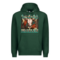 Sports Green Somebody's Problem Bull Skull Premium Hoodie - FaDigitalArtStudio