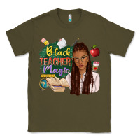 Army Green black teacher magic with afro Classic Tee - NancyCooperArtShop