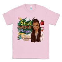 Bubblegum Pink black teacher magic with afro Classic Tee - NancyCooperArtShop