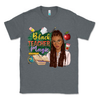 Charcoal Heather black teacher magic with afro Classic Tee - NancyCooperArtShop