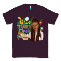 Plum black teacher magic with afro Classic Tee - NancyCooperArtShop