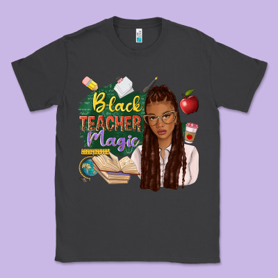 Black Teacher Magic With Afro Classic Tee Designed By Nancycooperartshop