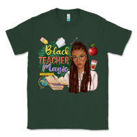 Sports Green black teacher magic with afro Classic Tee - NancyCooperArtShop