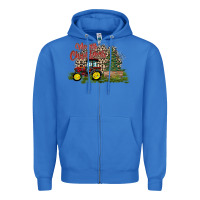 True Royal merry Christmas tractor tree Zipper Hoodie - CowhideDigitalArt