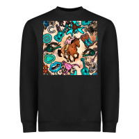 Black western cowgirl seamless pattern Heavyweight Sweatshirt - BundleAndBundleShop