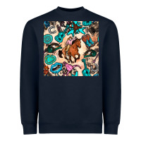 Navy western cowgirl seamless pattern Heavyweight Sweatshirt - BundleAndBundleShop