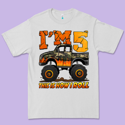 I'm Five This Is How I Roll Monster Truck Birthday Premium Tee Designed By Jasminsmagicworld