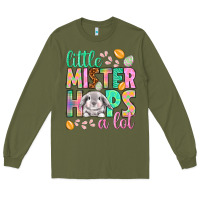 Army Green Little mister hops a lot Easter Day Long Sleeve Tee - HowdyJamesFarm