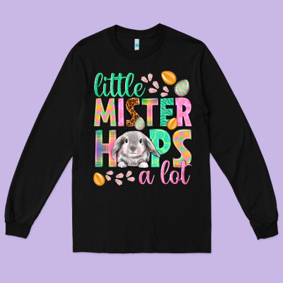 Little Mister Hops A Lot Easter Day Long Sleeve Tee Designed By Howdyjamesfarm