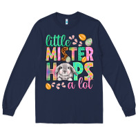 Navy Little mister hops a lot Easter Day Long Sleeve Tee - HowdyJamesFarm