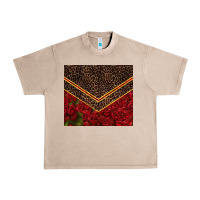 French Oak red roses with leopard Urban Heavy Tee - TumblerDesignByShophia