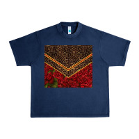 Navy red roses with leopard Urban Heavy Tee - TumblerDesignByShophia