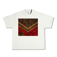 Red Roses With Leopard Urban Heavy Tee | Teevron