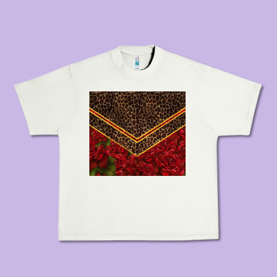 Red Roses With Leopard Urban Heavy Tee Designed By Tumblerdesignbyshophia