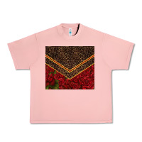 Salmon red roses with leopard Urban Heavy Tee - TumblerDesignByShophia
