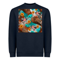 Navy western cowboy hat seamless pattern Heavyweight Sweatshirt - BundleAndBundleShop