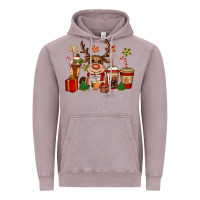 Vintage Zinc reindeer coffe cups christmas Vintage Hoodie - CowGirlArtShop