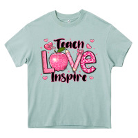 Arona teach love inspire teacher valentines day Heavy Core Tee - LillyAllenDesigns