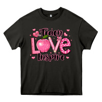 Asphalt teach love inspire teacher valentines day Heavy Core Tee - LillyAllenDesigns