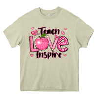 Mossy teach love inspire teacher valentines day Heavy Core Tee - LillyAllenDesigns