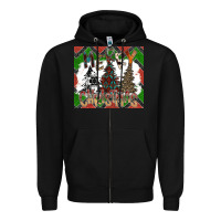 Black merry Christmas Zipper Hoodie - CowhideDigitalArt